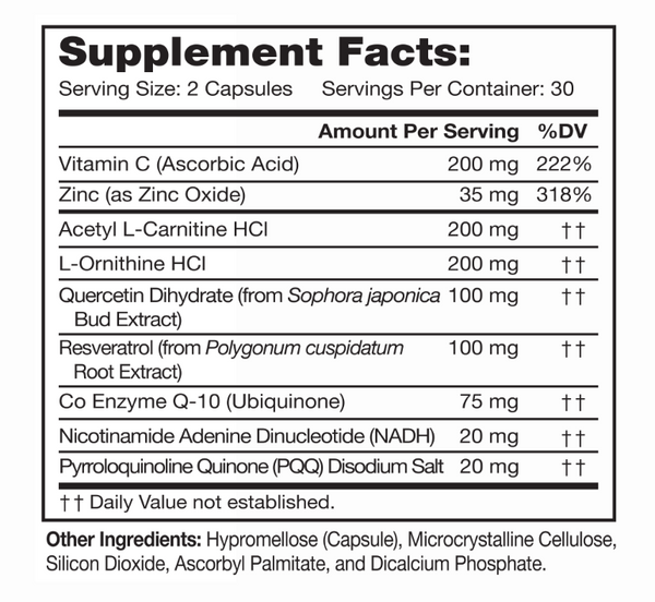 Daily Cell Recharge (Mito Cell PQQ) 60 Capsules