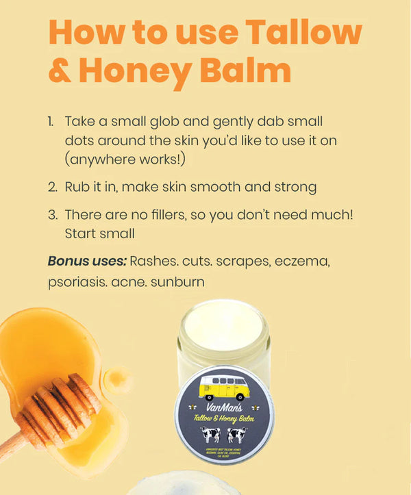 Tallow & Honey Balm (with Essential Oils) 6oz